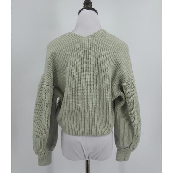 Free People We The Free Mint Green Crochet Trendy Boho Sweater Sz XS - Picture 3 of 6